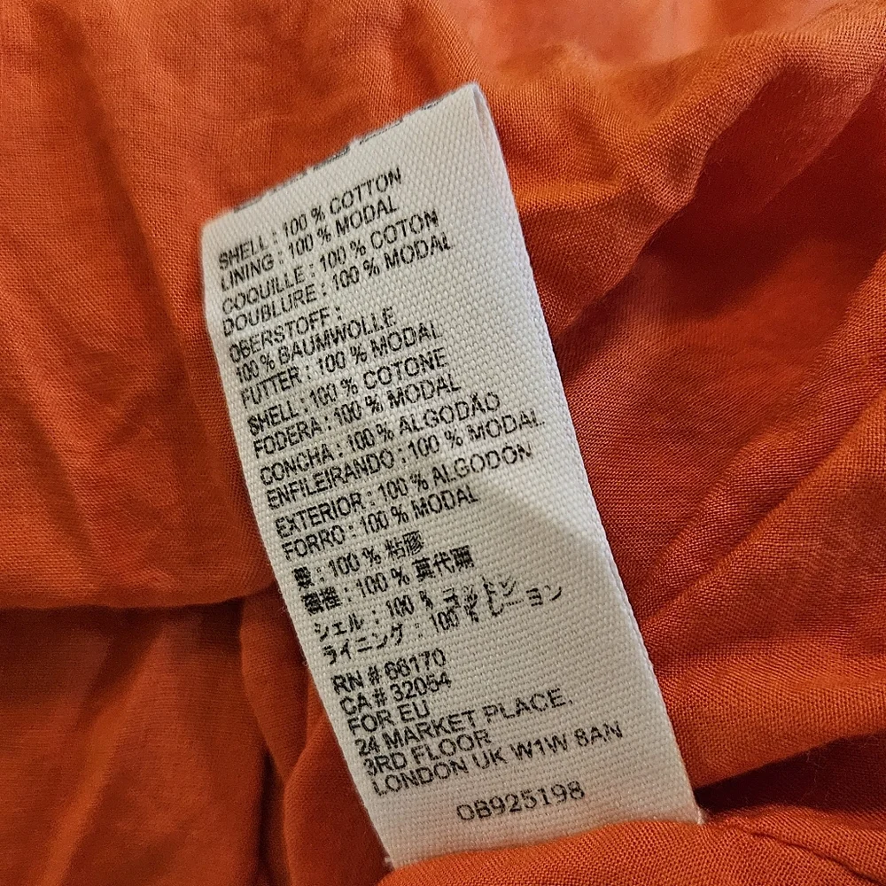 Free People Kikas Printed Midi Dress Cotton Ruffle Tiers Floral Sm Tangerine EUC - Picture 11 of 15